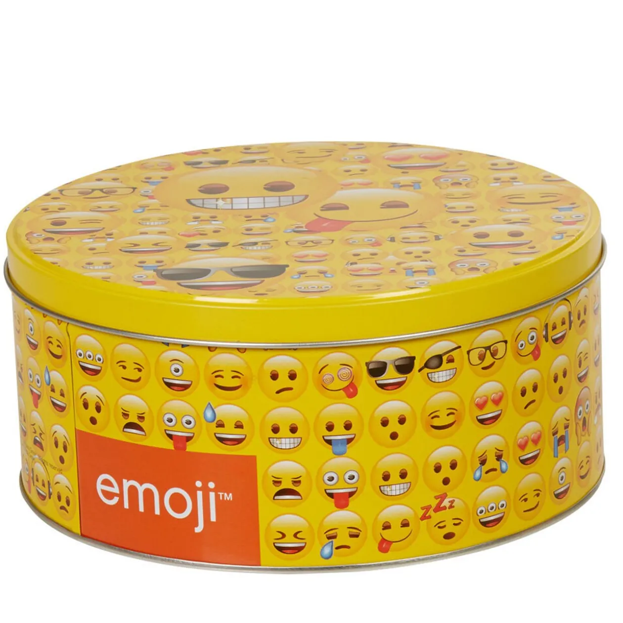 Boîte ronde métallique design Emoji