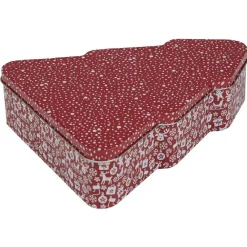 Boîte sapin de Noël rouge étoilé