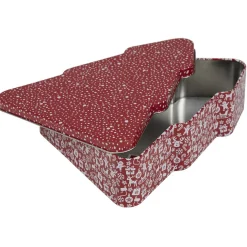 Boîte sapin de Noël rouge étoilé