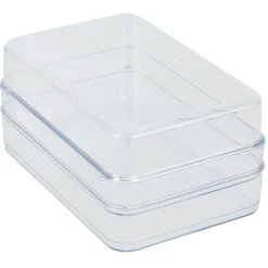 Boîte transparente à 2 niveaux pour frigo 2,5L - L.21,5x14,5xH10,5cm
