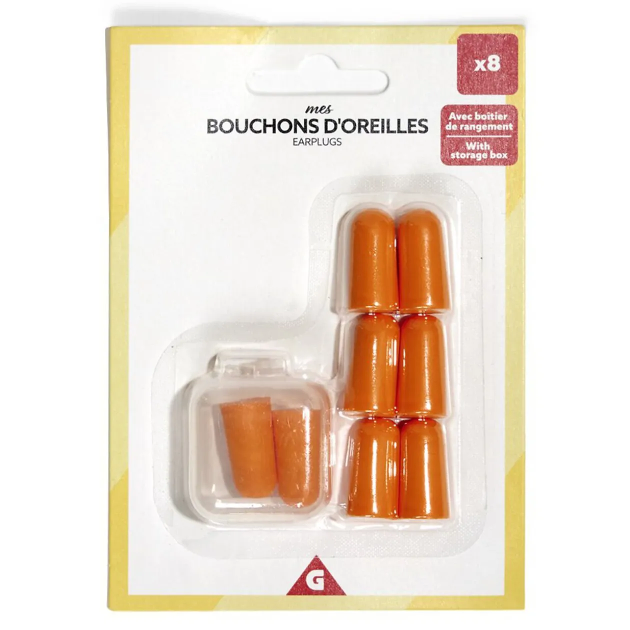 Bouchons d'oreilles x8 avec boîtier de rangement