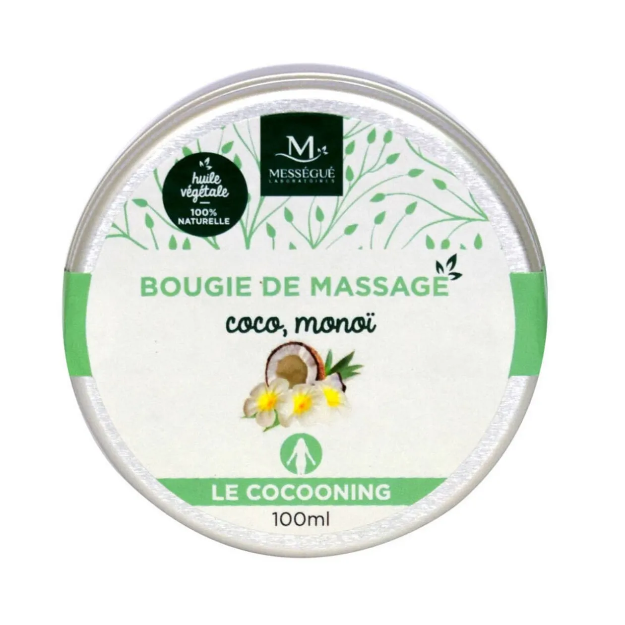 Bougie de massage monoï et coco