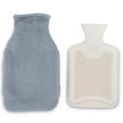 Bouillotte chauffe mains 780ml effet fourrure grise 16x25cm