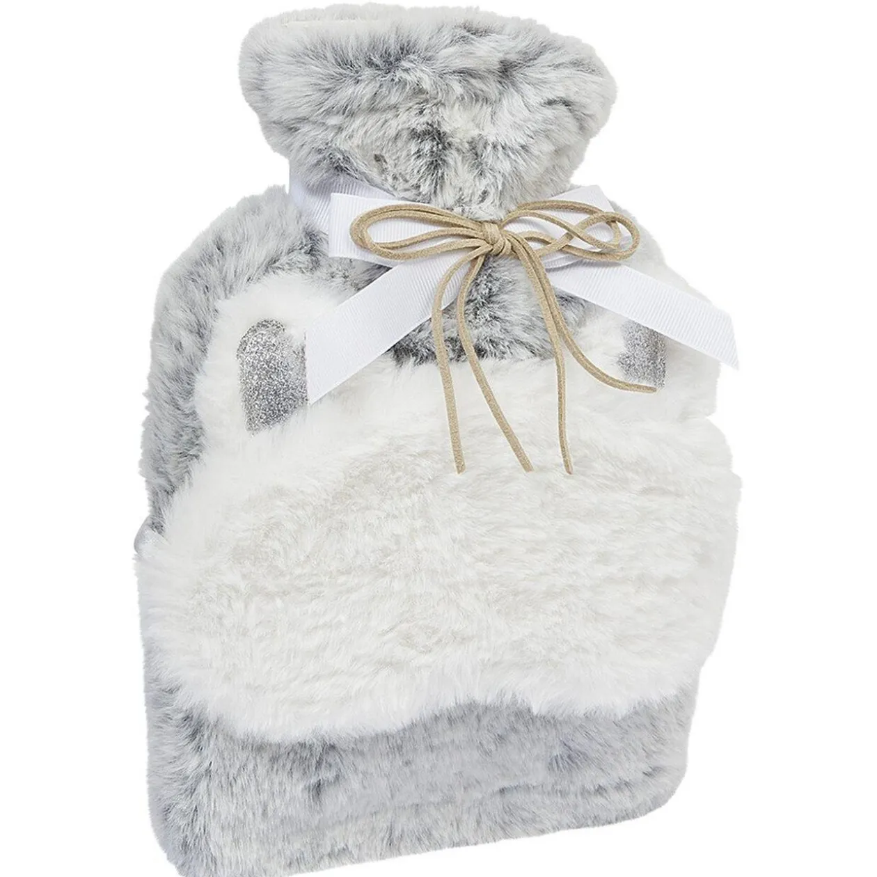 Bouillotte et masque pour les yeux effet fourrure