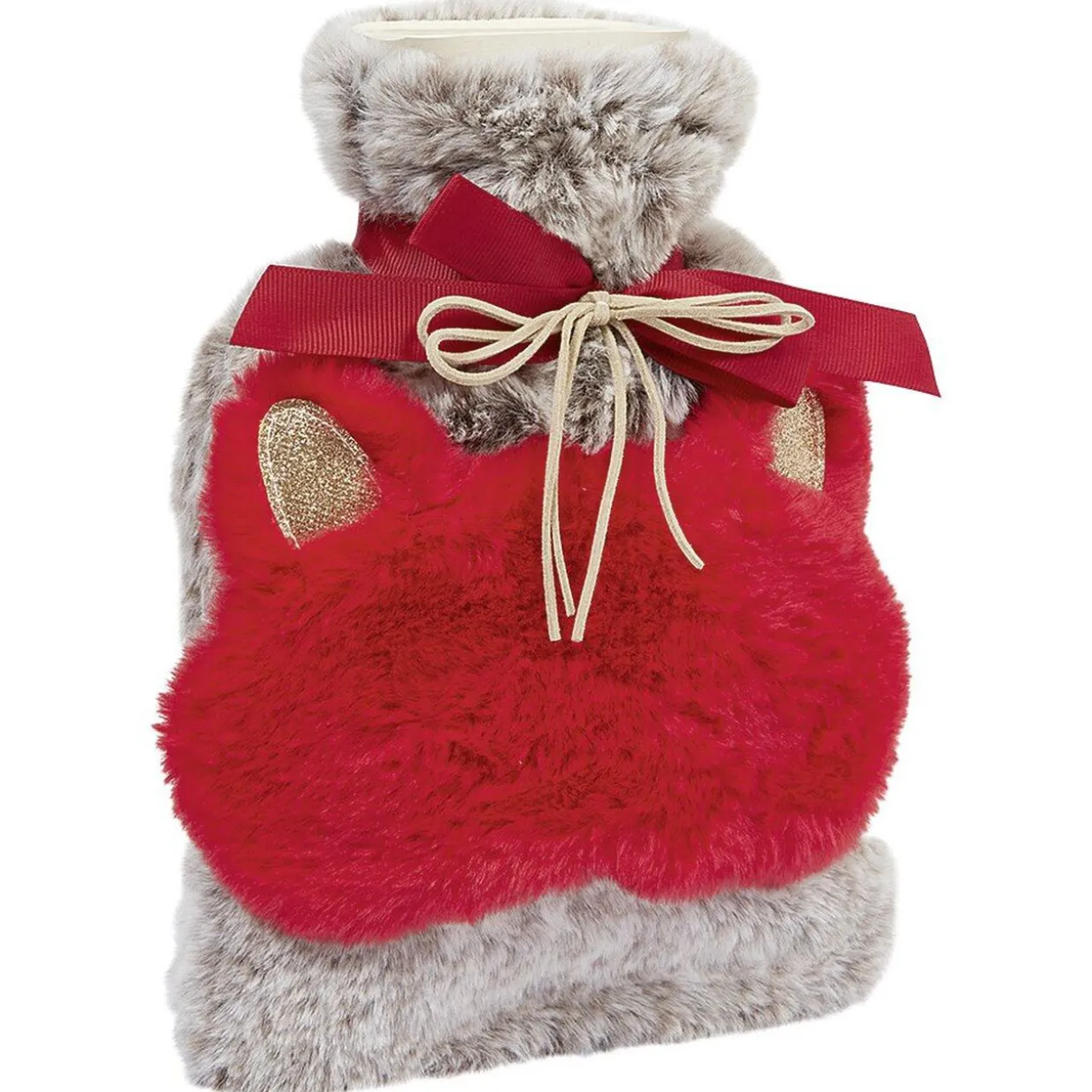 Bouillotte et masque pour les yeux effet fourrure