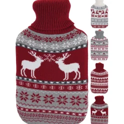 Bouillotte Noël avec housse motif edelweiss 1,75L