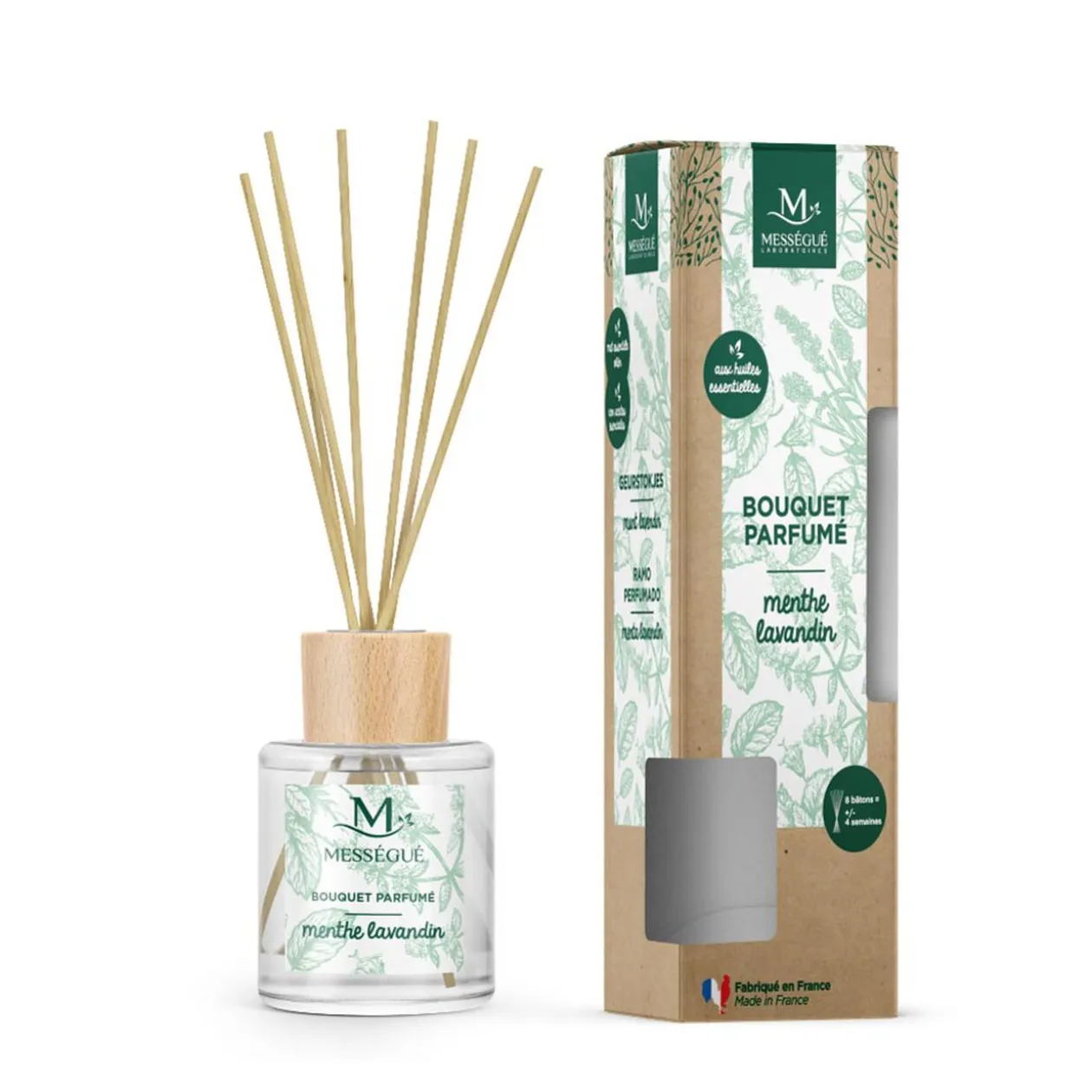 Bouquet parfumé Menthe 8 bâtonnets