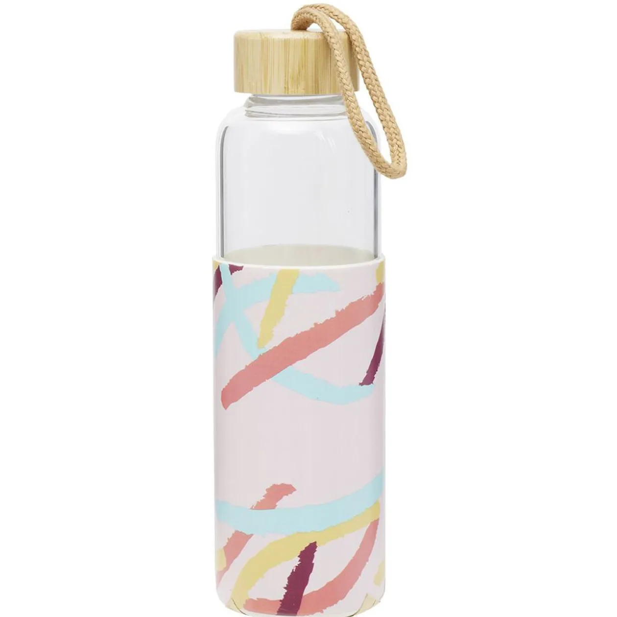 Bouteille en verre avec étui silicone antidérapant 550ml Ø6,6xH24cm