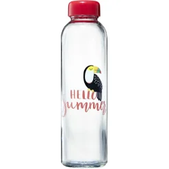 Bouteille en verre motif exotique 500 ml