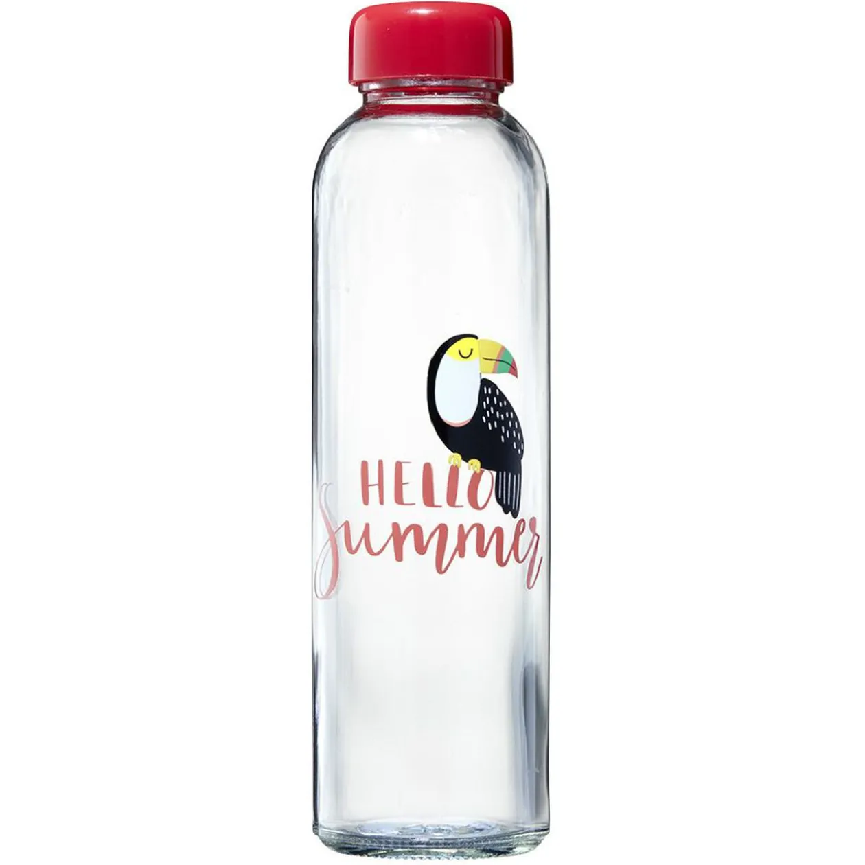 Bouteille en verre motif exotique 500 ml