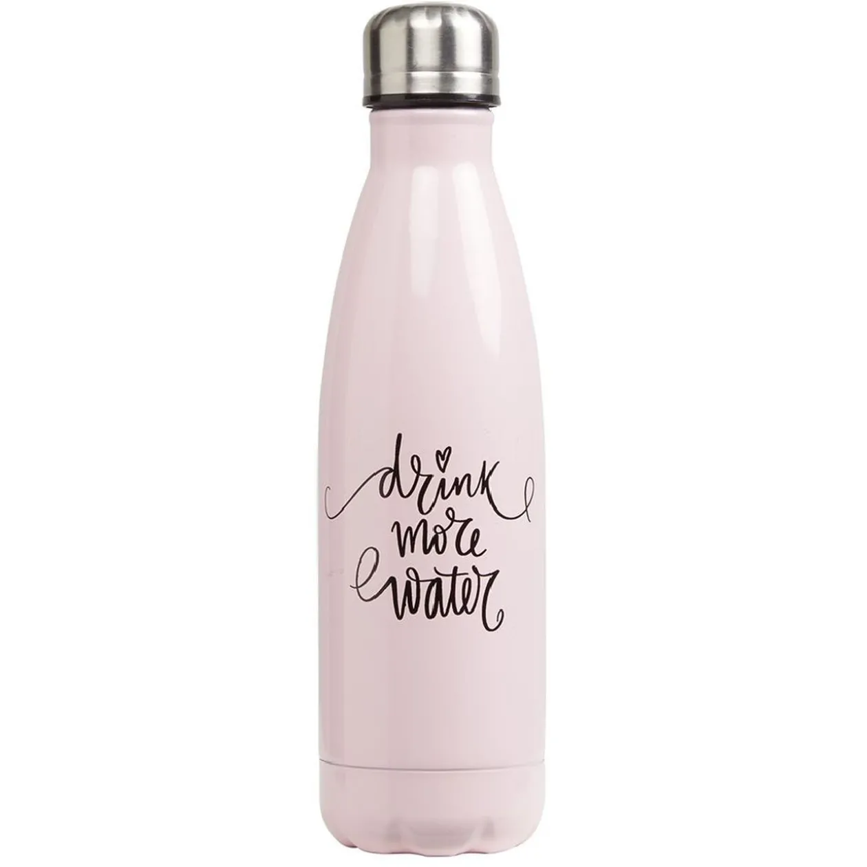 Bouteille isotherme inox rose inscription Drink more water 500 ml