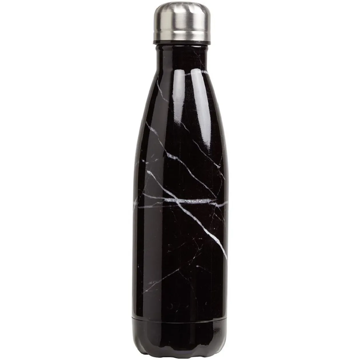 Bouteille isotherme inox noir effet marbre 500 ml