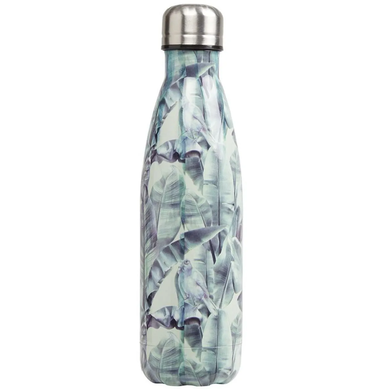 Bouteille isotherme inox bleu imprimé palmier 500 ml