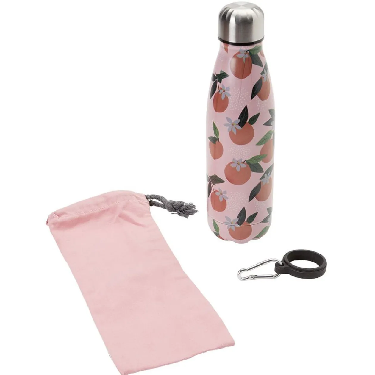 Bouteille isotherme inox avec housse et mousqueton 480 ml