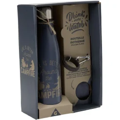 Bouteille isotherme inox avec housse et mousqueton 480 ml