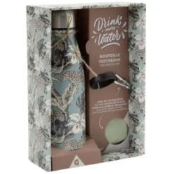 Bouteille isotherme inox avec housse et mousqueton 480 ml