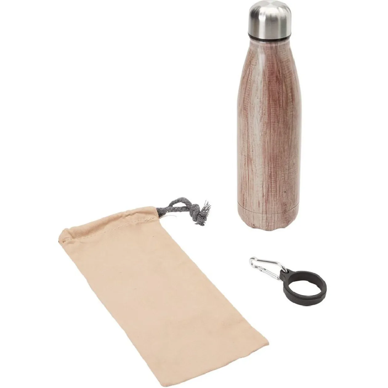 Bouteille isotherme inox avec housse et mousqueton 480 ml