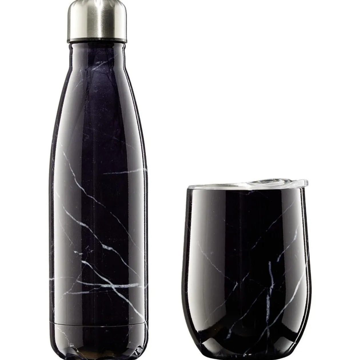 Bouteille isotherme inox 500 ml + tasse 300 ml