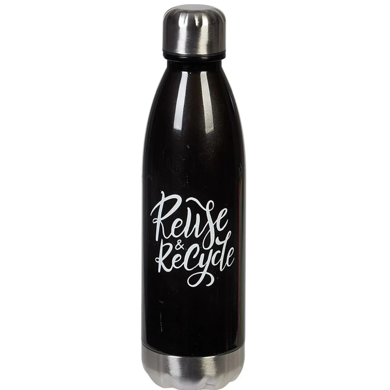 Bouteille plastique réutilisable avec inscription 5 modèles et coloris