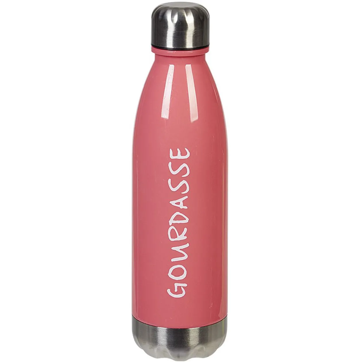 Bouteille plastique réutilisable avec inscription 5 modèles et coloris