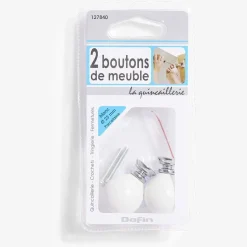 Bouton de meuble en céramique blanc Ø25 mm