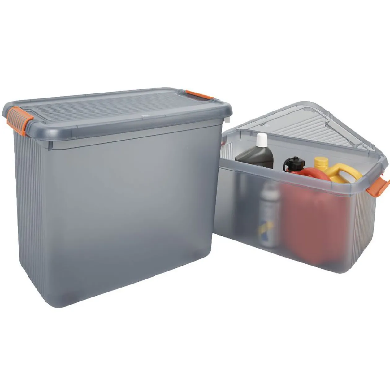 Box de rangement à couvercle XXL 69 L gris