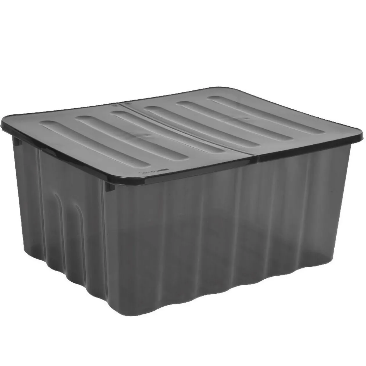 Box de rangement à double ouverture noir fumé 48 L