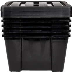 Box de rangement 30 L noir x5