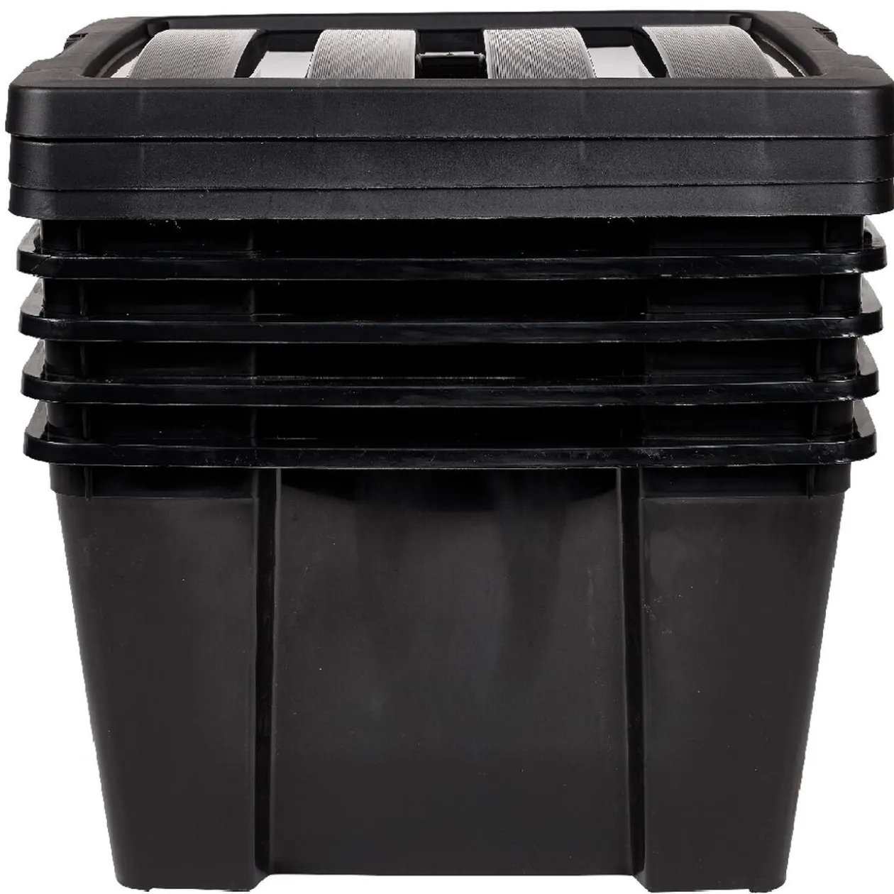 Box de rangement 30 L noir x5