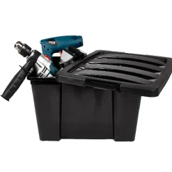 Box de rangement 30 L noir x5