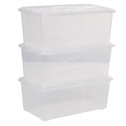 Box de rangement 10 L transparent x3