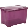 Box de rangement 40 L violet couvercle clip