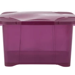 Box de rangement 40 L violet couvercle clip