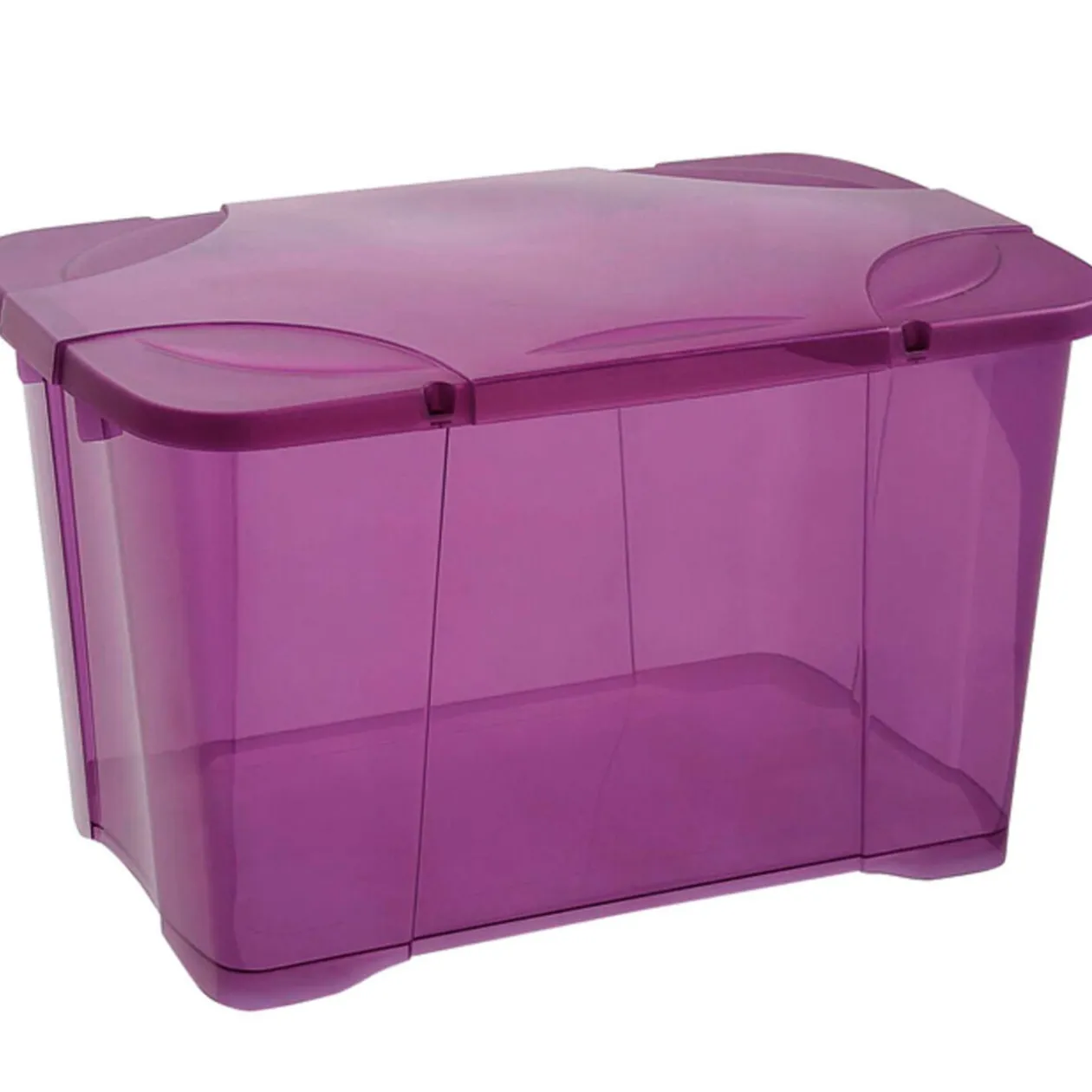 Box de rangement 40 L violet couvercle clip