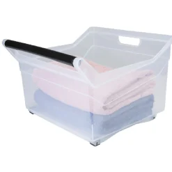 Box de rangement à roulettes transparent 36 L
