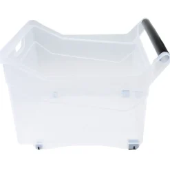 Box de rangement à roulettes transparent 36 L