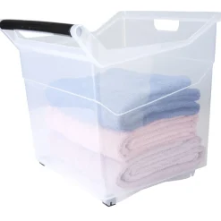 Box de rangement à roulettes transparent 54 L