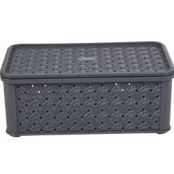 Box de rangement Arianna effet tressé 4 L gris