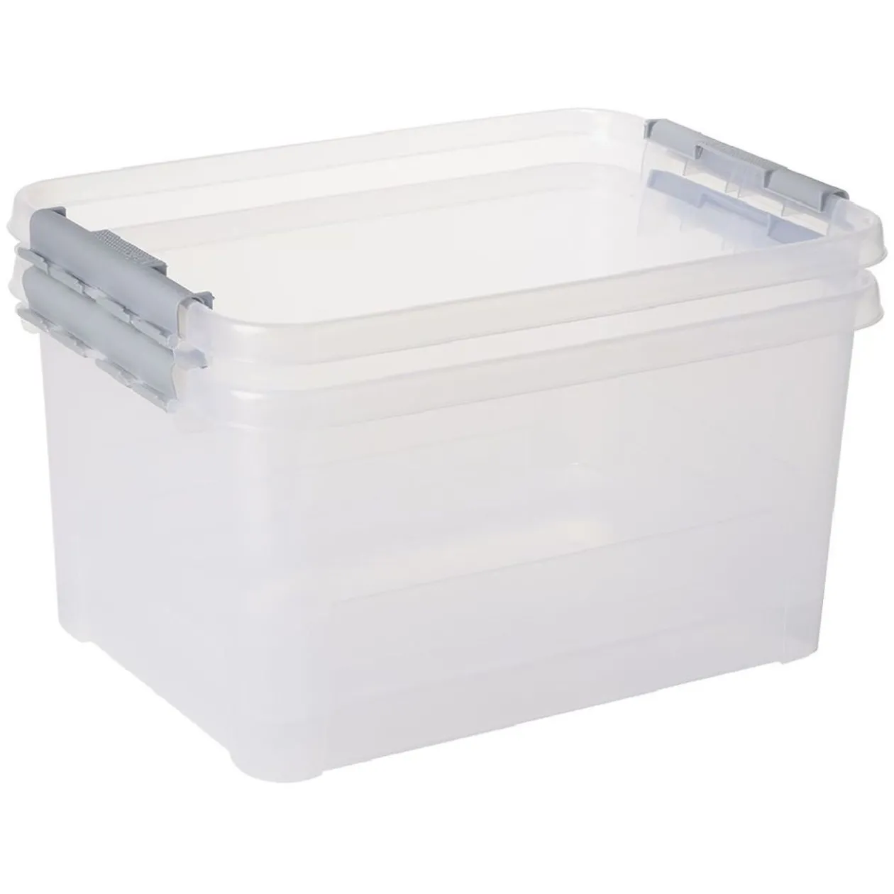 Box de rangement avec fermeture clips 25L x2 - 44x31xH23cm