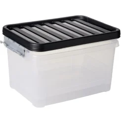 Box de rangement avec fermeture clips 25L x2 - 44x31xH23cm