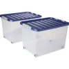 Box de rangement avec fermeture clips 45L x2 - 52x36,5xH34cm