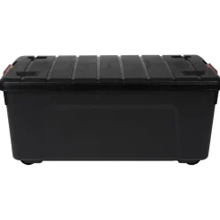 Box de rangement brico 4 roulettes fermeture à clips 75L