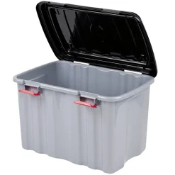 Box de rangement brico gris 54L 60x40xH38cm