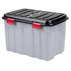 Box de rangement brico gris 54L 60x40xH38cm