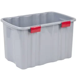 Box de rangement brico gris 54L 60x40xH38cm