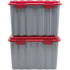 Box de rangement bricolage 54 L gris et rouge x2