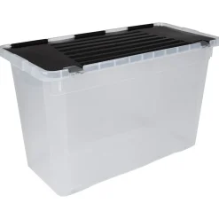 Box de rangement en plastique avec fermeture clips 100 L