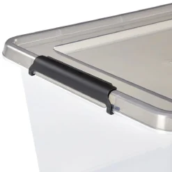 Box de rangement en plastique 40L avec roulettes fermeture à clips x2