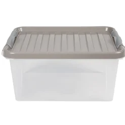 Box de rangement grise 14 L à clip
