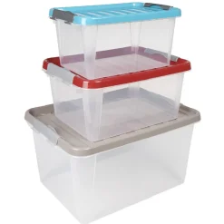 Box de rangement grise 31 L à clip